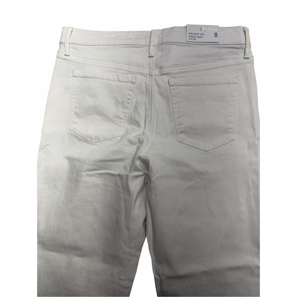 ELLA MOSS Women’s 8 White STRAIGHT ANKLE Jeans - Picture 3 of 4